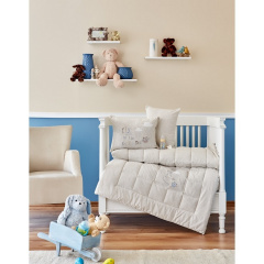 Детский набор в кроватку для младенцев Karaca Home - Cloudy 2018-2 Bej 4 предмета Николаев
