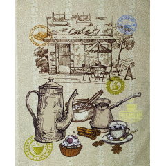 Кухонное вафельное полотенце Luxyart "Кофе" размер 50*60 см (LS-744) Николаев