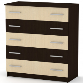 Комод Компанит 5 АБС (кромка 2 мм.) Венге комби (80х38х89 см)