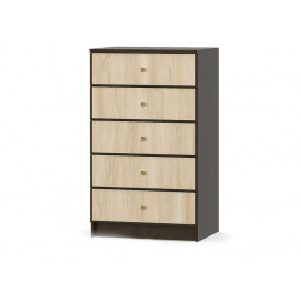 Комод для вещей Мебель Сервис Фантазия 5Ш венге темный/самоа