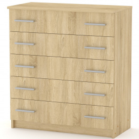 Комод Компанит 5 АБС (кромка 2 мм.) Дуб сонома (80х38х89 см)