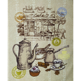 Кухонное вафельное полотенце Luxyart "Кофе" размер 50*60 см (LS-744)