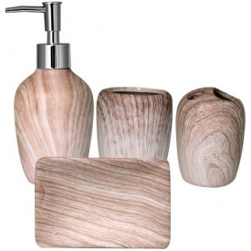 Набор аксессуаров S&T Бук для ванной комнаты 4 предмета керамика (psg_ST-888-06-026)