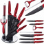 Набор кухонных ножей на вращающейся подставке Edenberg EB-951 8 предметов Black/Red Одесса