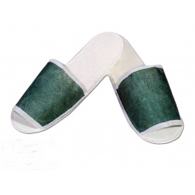 Одноразовые флизелиновые тапочки для отелей Зеленый 100 шт (ZF-0322)