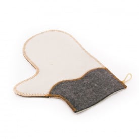 Банная рукавичка Luxyart Комби Белая с серым (LA-502)