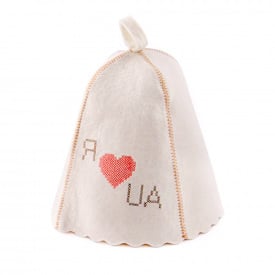 Банная шапка Luxyart Я люблю Украину Белый (LA-208)