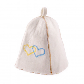 Банная шапка Luxyart Сердца Украины Белый (LA-200)