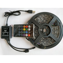 Светодиодная лента с пультом и контроллером MHZ SMD 5050 RGB 7373, гибкая Разноцветная Рівне