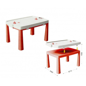Пластиковый стол с насадкой для аэрохоккея красный Doloni (04580/5)