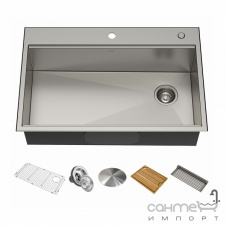 Кухонная мойка c аксессуарами Kraus Kore KWT310-33 нержавеющая сталь