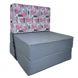 Бескаркасное кресло раскладушка Tia-Sport Микс Поролон 180х70 см серый (sm-0959-3)