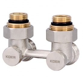 Узел нижнего подключения радиатора 3/4'' угловой (комплект) KOER KR.1132 (KR2816)