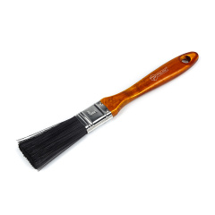 Кисть малярная Polax флейцевая деревянная ручка искусственный черный ворс "Лакра" 1" (09-001) Буча