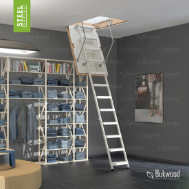 Чердачная лестница Bukwood Steel Step 130х90 см
