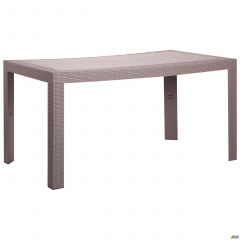Пластиковый стол AMF Urano 140х80 см коричневый под ротанг тауп для сада дачи террасы кафе Ужгород