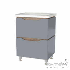Напольная тумба с раковиной Mirater Sacramento 60 серая, раковина Глория