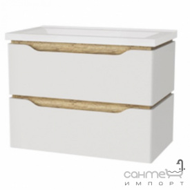 Подвесная тумба с раковиной Mirater Sacramento 90 белая раковина Глория