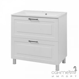 Напольная тумба с раковиной Mirater Alba 80 белая глянцевая