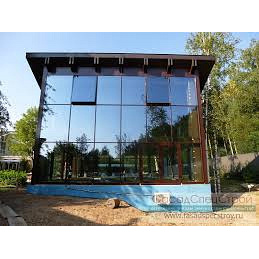 Засклення фасаду вікнами з алюмінію від заводу у Києві