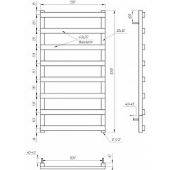 Полотенцесушитель Genesis Aqua Basis (1200x530) Київ