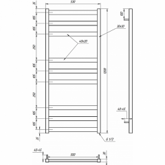 Полотенцесушитель Genesis Aqua Tristar flat (1200x530) Шепетовка