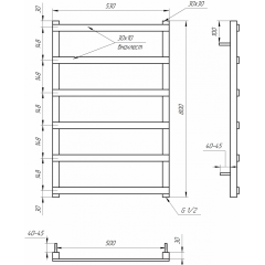 Полотенцесушитель Genesis Aqua Basis Light (1200x530) Полтава