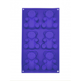 Силиконовая форма для выпечки "Мишки Барни" фиолетовая EMPIRE 1040