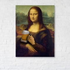 Картина на холсте IBR Mona Lisa with beer 90x120 см Рівне