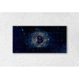 Картина на холсте IBR Bitcoin 90x180 см