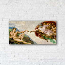 Картина на холсте IBR Creation of Adam (Michelangelo) 40x80 см