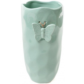 Ваза настольная Flowers Garden Бабочка 26 см, мята керамика аквамарин Bona DP41762