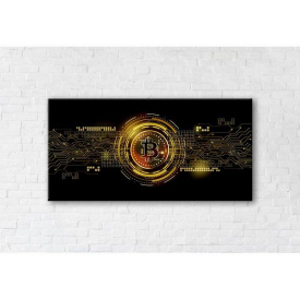 Картина на холсте IBR Bitcoin Gold 40x80 см