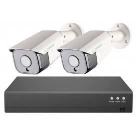 Комплект IP Видеонаблюдения G.Craftsman на 2 камеры 5Мп IMX335 + PoE регистратор + кабель