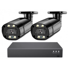 Комплект IP видеонаблюдения Usafeqlo 8Мп на 2 камеры + PoE регистратор + кабель