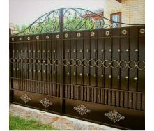 Кованые ворота комбинированные 3.4х1.8 м со вставками Legran