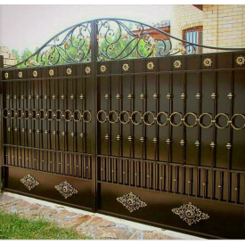 Кованые ворота комбинированные 3.4х1.8 м со вставками Legran