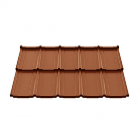 Металочерепиця Ruukki Frigge Crown BT 0,50 мм RR-750 (Цегляно-червоний)