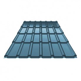 Металлочерепица Ruukki Decorrey Polyester 0,50 мм RR-35 (Голубое озеро)
