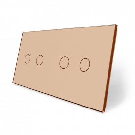 Сенсорна панель вимикача Livolo 4 каналу (2-2) золото скло (VL-C7-C2/C2-13)