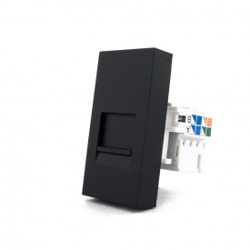 Механізм розетка інтернет RJ-45 Cat 6 Livolo чорний (VL-C7-1C-12)