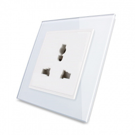 Універсальна розетка Livolo 13 стандартів в 1 біле скло (VL-C7C1C-11)