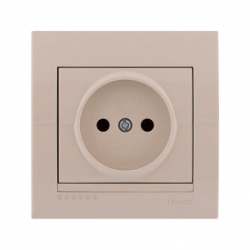 Розетка без заземления Lezard Deriy Кремовая (702-0303-121B)