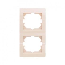Двойная рамка Lezard Deriy вертикальная Кремовая (702-0300-152)