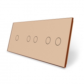 Сенсорна панель вимикача Livolo 5 каналів (1-2-2) золото скло (VL-C7-C1/C2/C2-13)