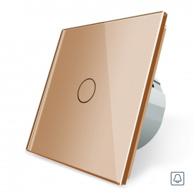 Сенсорная кнопка Импульсный выключатель Мастер кнопка Проходной диммер Livolo золото стекло (VL-C701H-13)