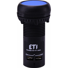 Моноблочная утопленная кнопка ETI 004771474 ECF-11-B (1NO+1NC синяя)