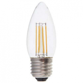 Лампа светодиодная свеча С37 4W E27 2700K FILAMENT dimm LB-68 Feron