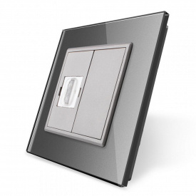 Розетка HDMI Livolo серый стекло (VL-C791HD-15)