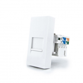 Механізм розетка інтернет RJ-45 Cat 6 Livolo білий (VL-C7-1C-11)